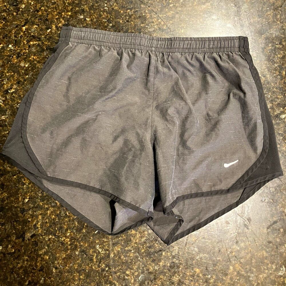 Nike Dri-FIT Girls Running Shorts Elastic Waist Standard Fit Gray/Black M